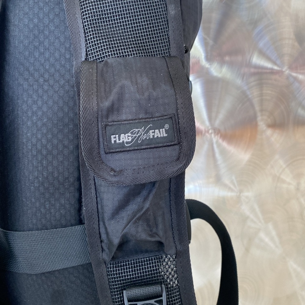flag nor fail Black Top-Load Backpack with Anchor Patch - Picture 4 of 8